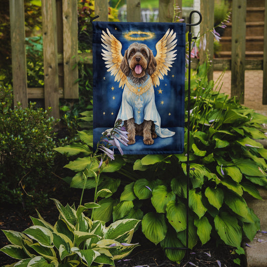 Wirehaired Pointing Griffon My Angel Garden Flag – Memorial or Christmas Dog Angel Decor