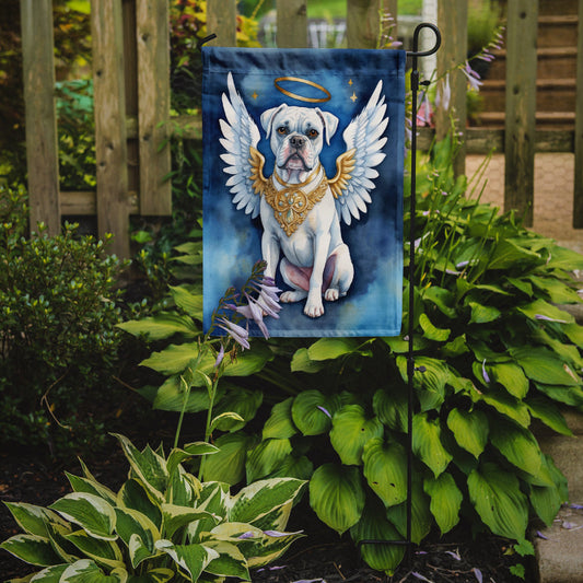 White Boxer My Angel Garden Flag – Memorial or Christmas Dog Angel Decor