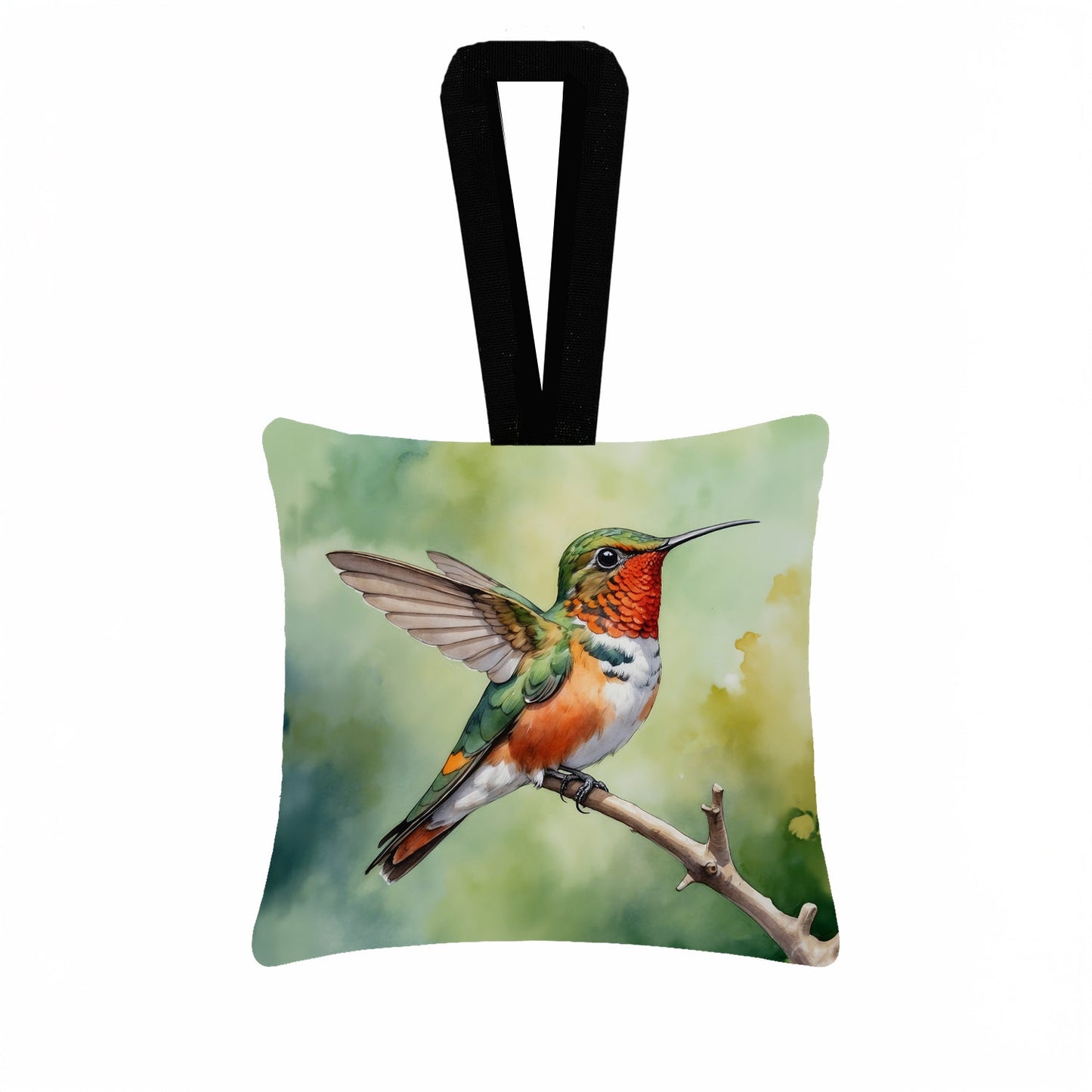 Allens Hummingbird Hanging Square Fabric Ornament 3.5 × 3.5