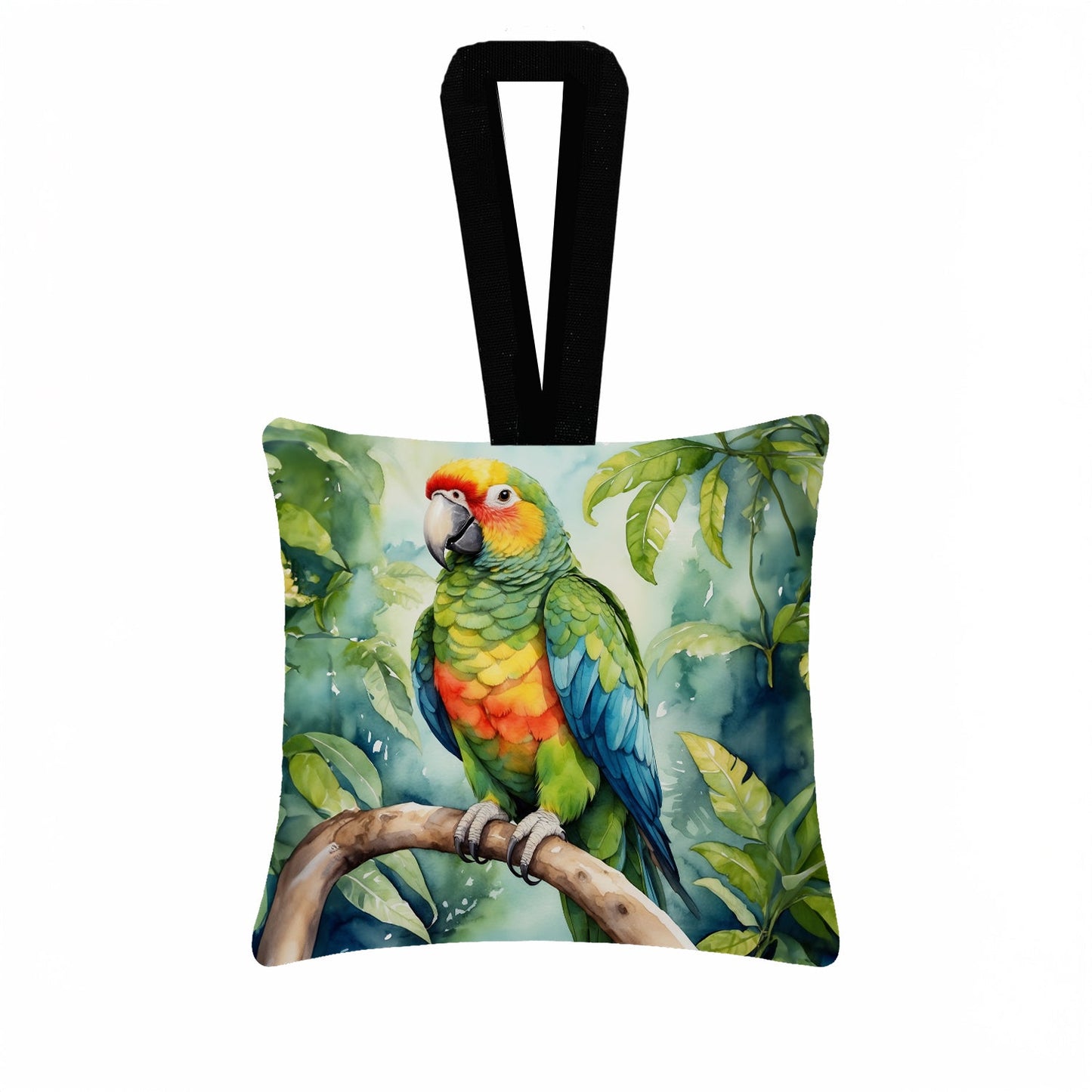 Amazon Parrot Hanging Square Fabric Ornament 3.5 × 3.5