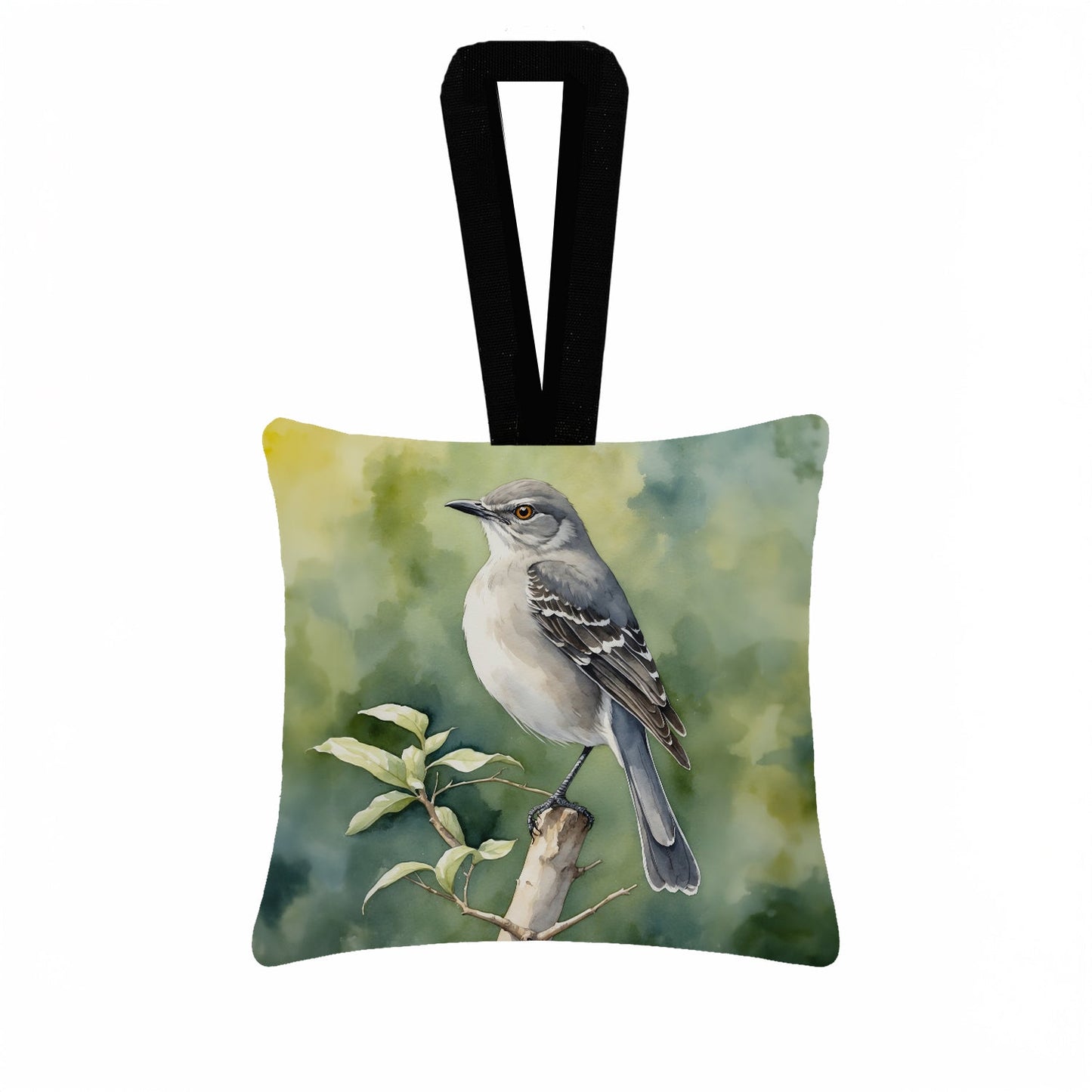 Arkansas Northern Mockingbird Hanging Square Fabric Ornament 3.5 × 3.5