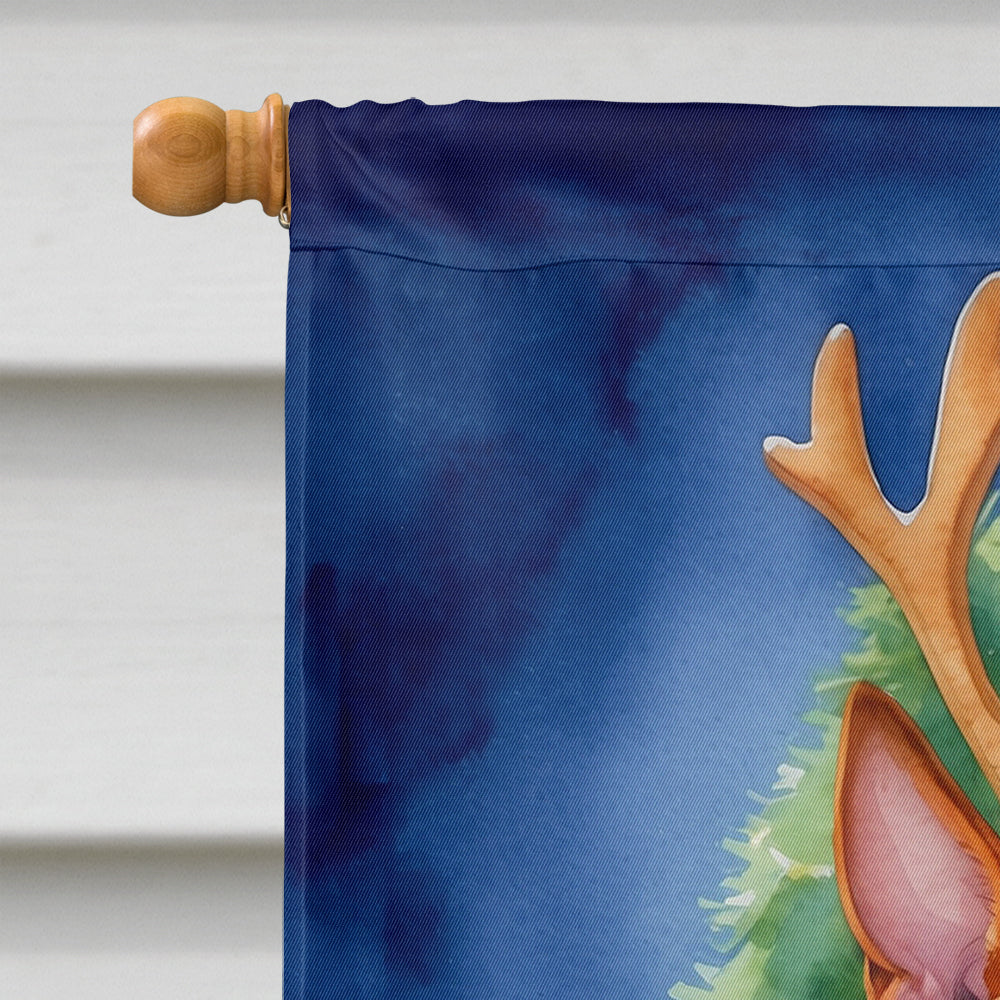 Basenji Christmas Reindeer House Flag