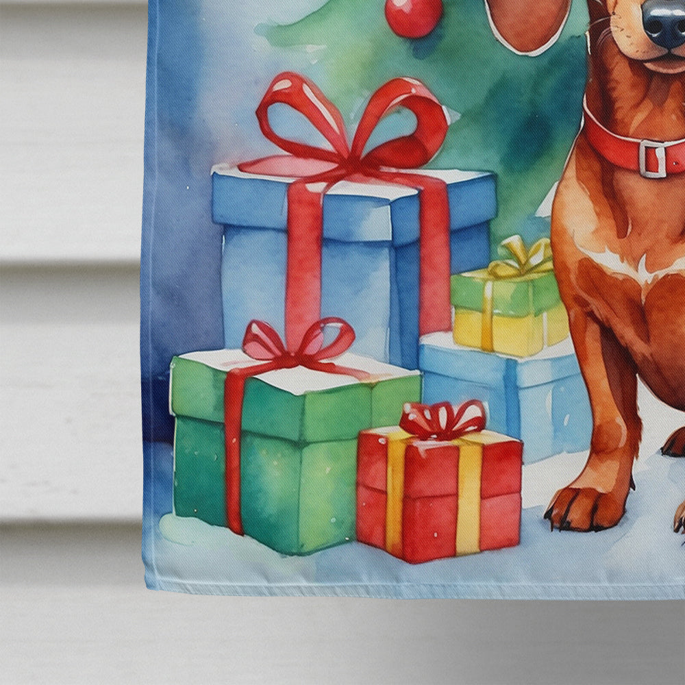 Dachshund Christmas Reindeer House Flag