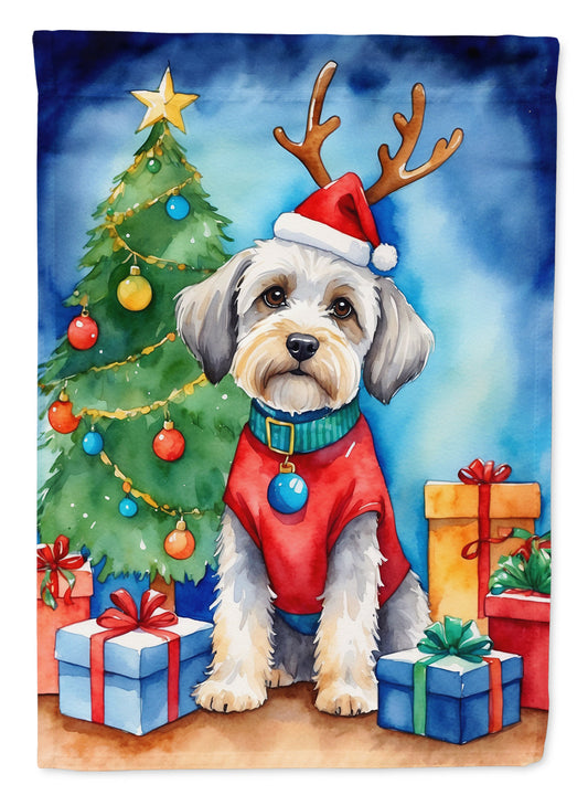 Dandie Dinmont Terrier Christmas Reindeer House Flag
