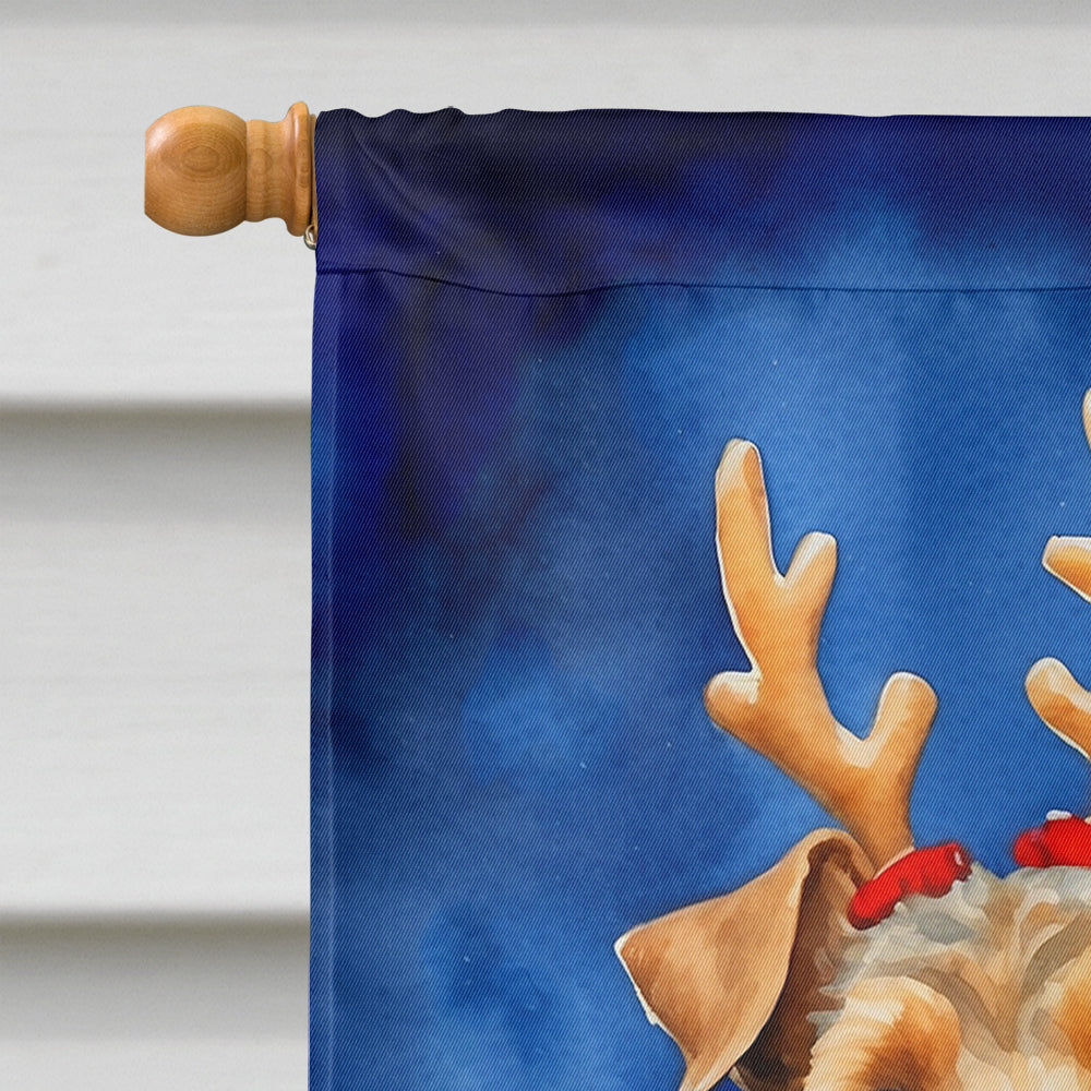 Welsh Terrier Christmas Reindeer House Flag