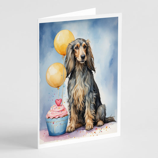 Afghan Hound Happy Birthday Greeting Cards Pack of 8