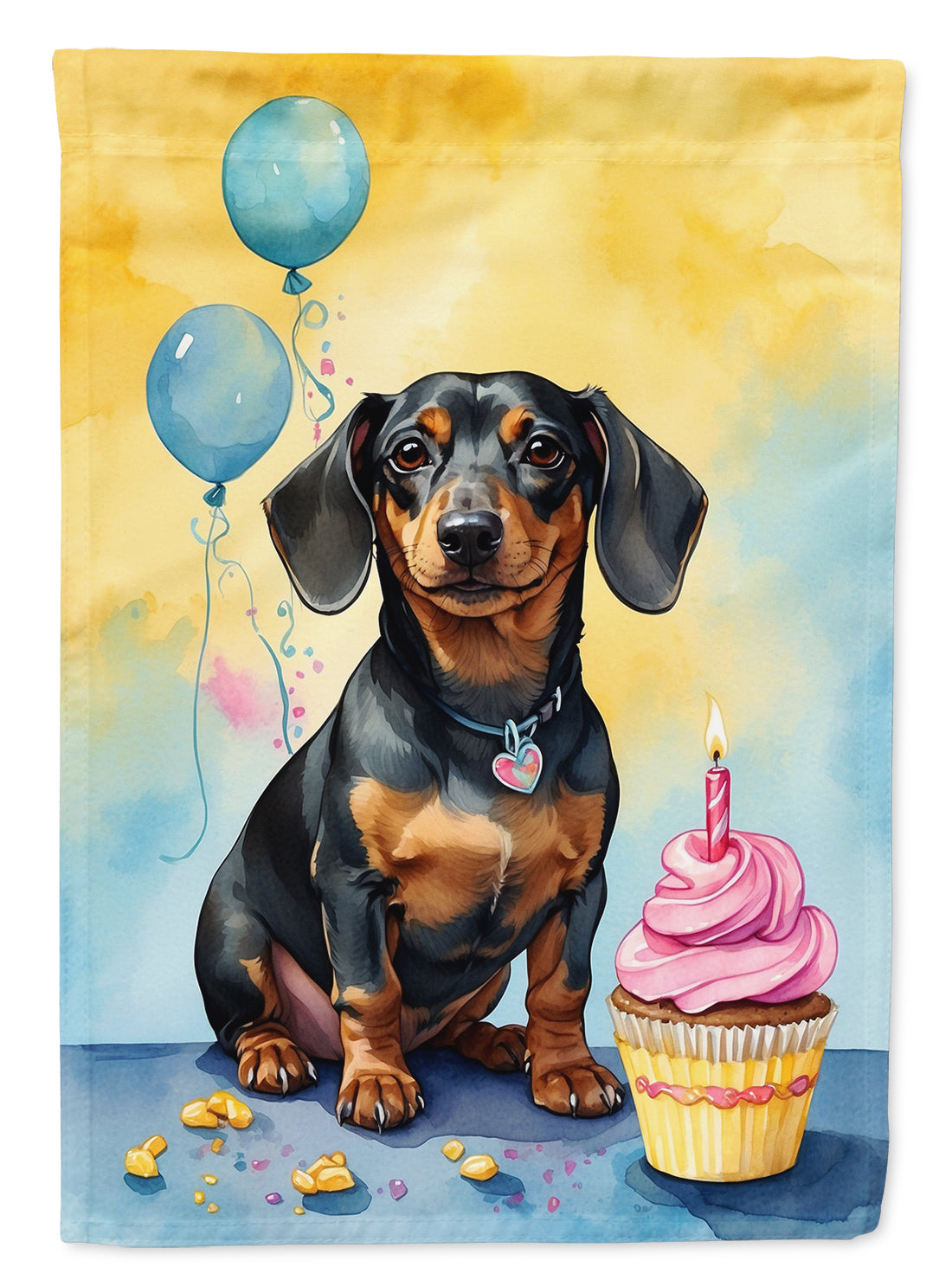 Dachshund Happy Birthday House Flag
