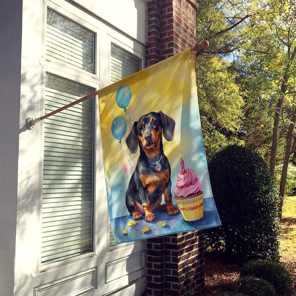 Dachshund Happy Birthday House Flag