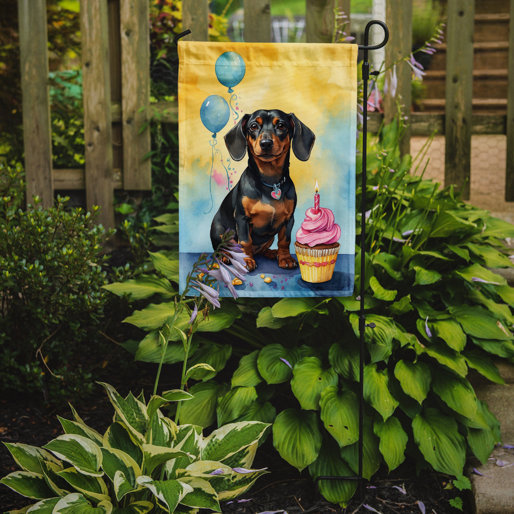 Dachshund Happy Birthday Garden Flag –  Garden Flag by Caroline's Treasures