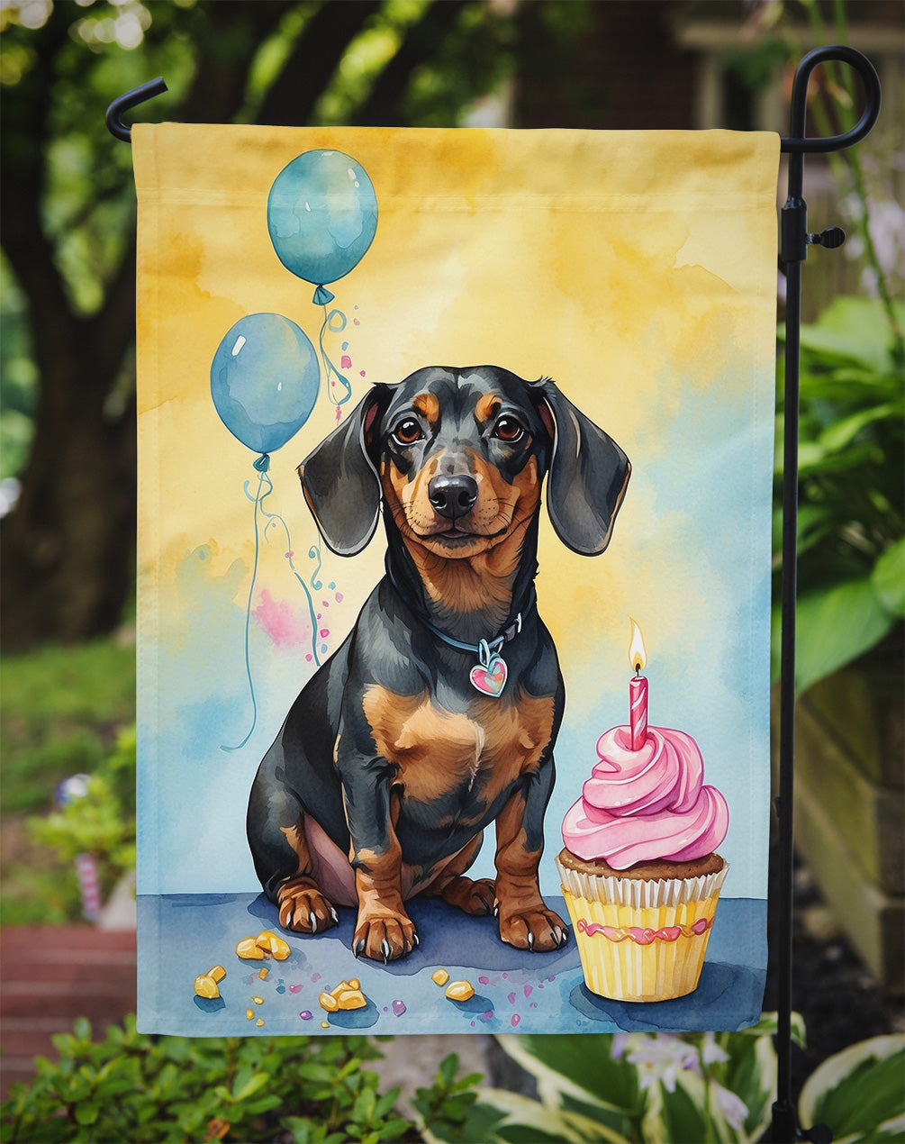 Dachshund Happy Birthday Garden Flag –  Garden Flag by Caroline's Treasures