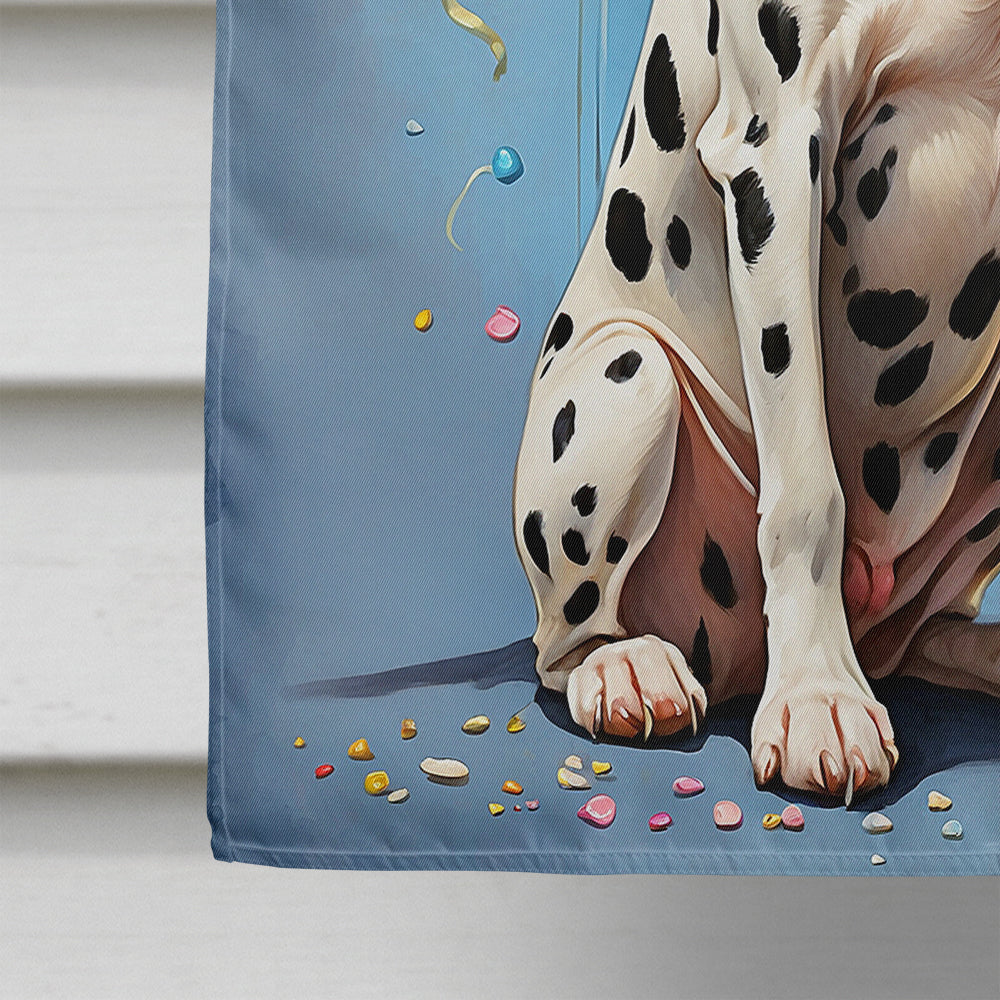 Dalmatian Happy Birthday House Flag