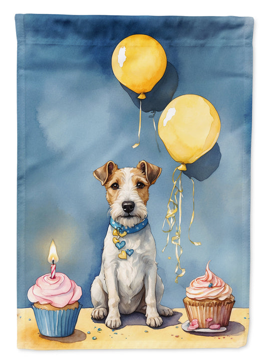 Fox Terrier Happy Birthday Garden Flag –  Garden Flag by Caroline's Treasures