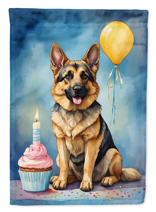 German Shepherd Happy Birthday Garden Flag –  Garden Flag by Caroline's Treasures