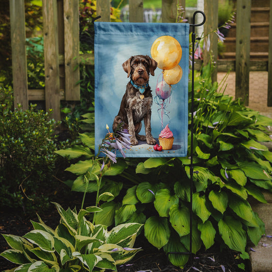 German Wirehaired Pointer Happy Birthday Garden Flag –  Garden Flag by Caroline's Treasures