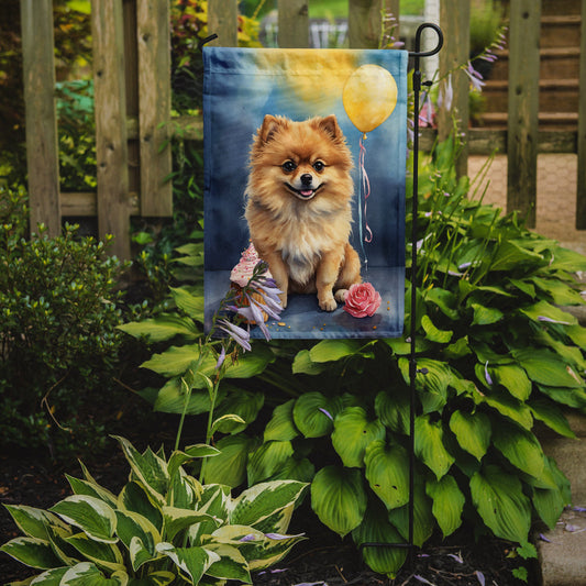 Pomeranian Happy Birthday Garden Flag –  Garden Flag by Caroline's Treasures