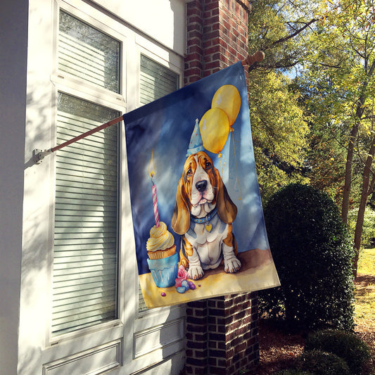 Basset Hound Happy Birthday House Flag