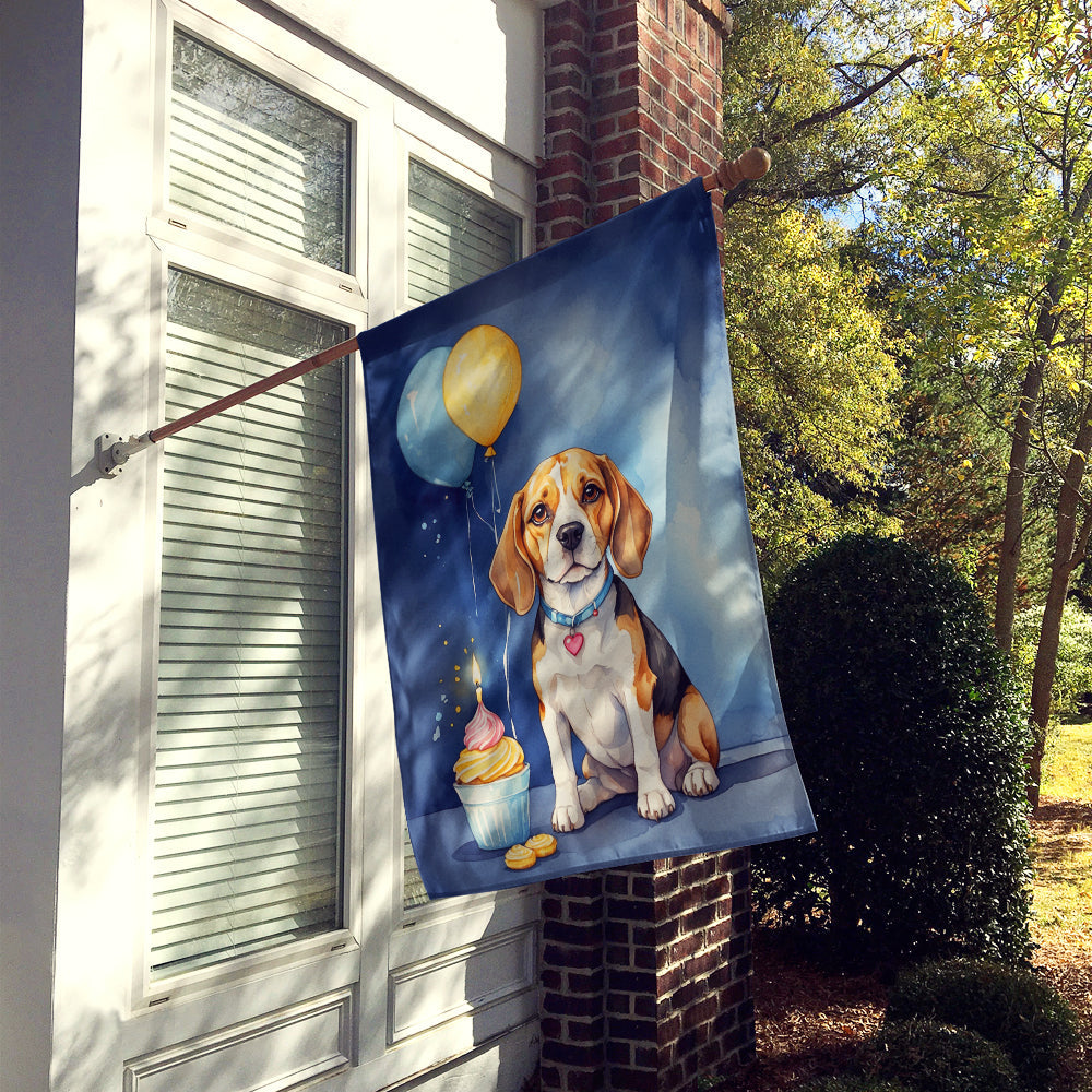 Beagle Happy Birthday House Flag