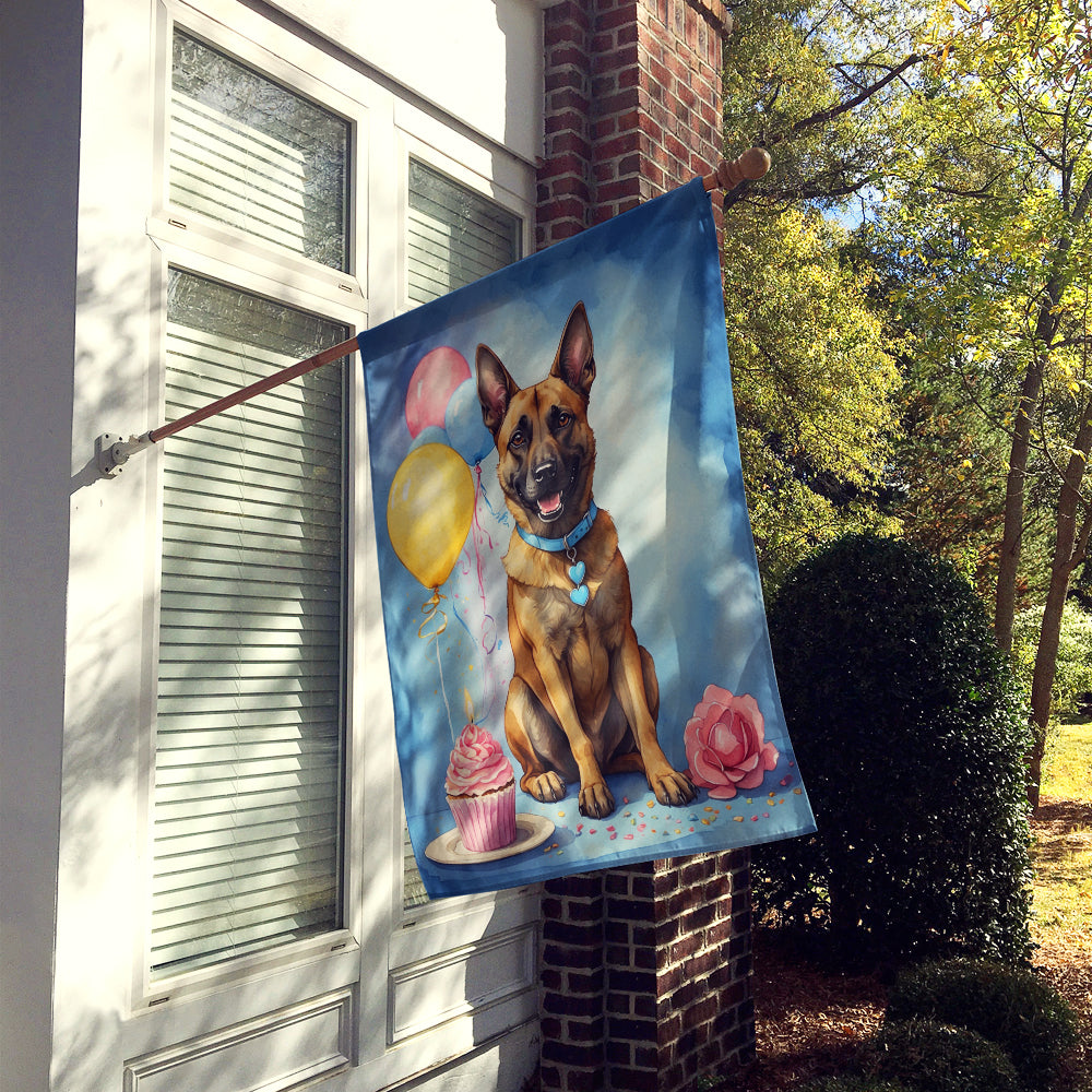 Belgian Malinois Happy Birthday House Flag