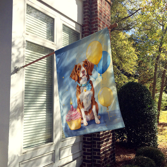 Brittany Spaniel Happy Birthday House Flag