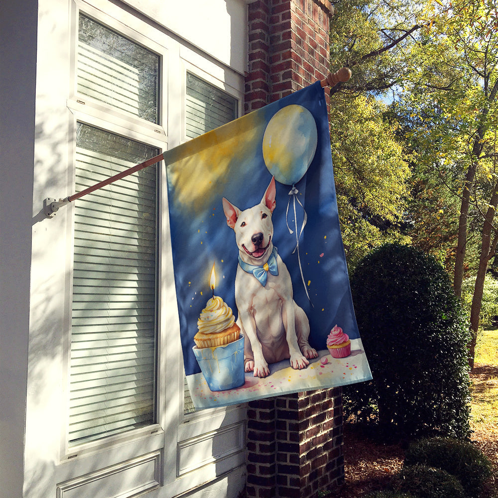 Bull Terrier Happy Birthday House Flag