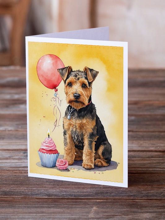 Welsh Terrier Happy Birthday Greeting Cards Pack of 8