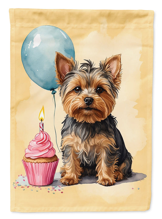Yorkshire Terrier Happy Birthday House Flag