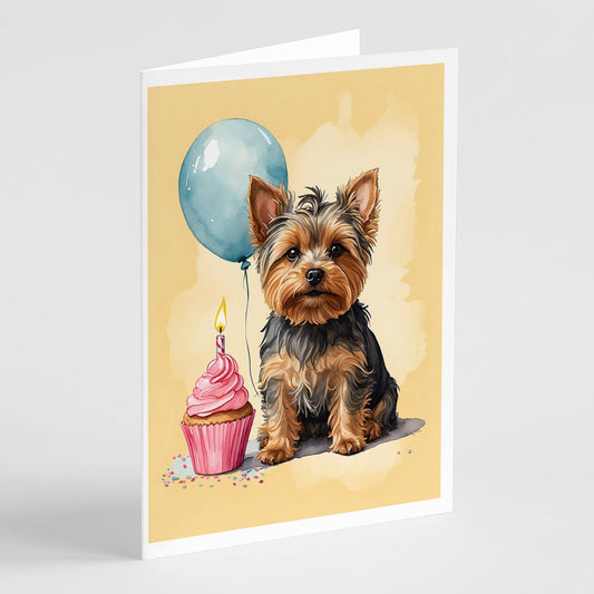 Yorkshire Terrier Happy Birthday Greeting Cards Pack of 8