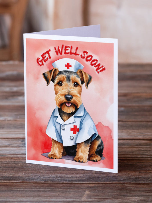 Welsh Terrier Get Well Soon Greeting Cards Pack of 8