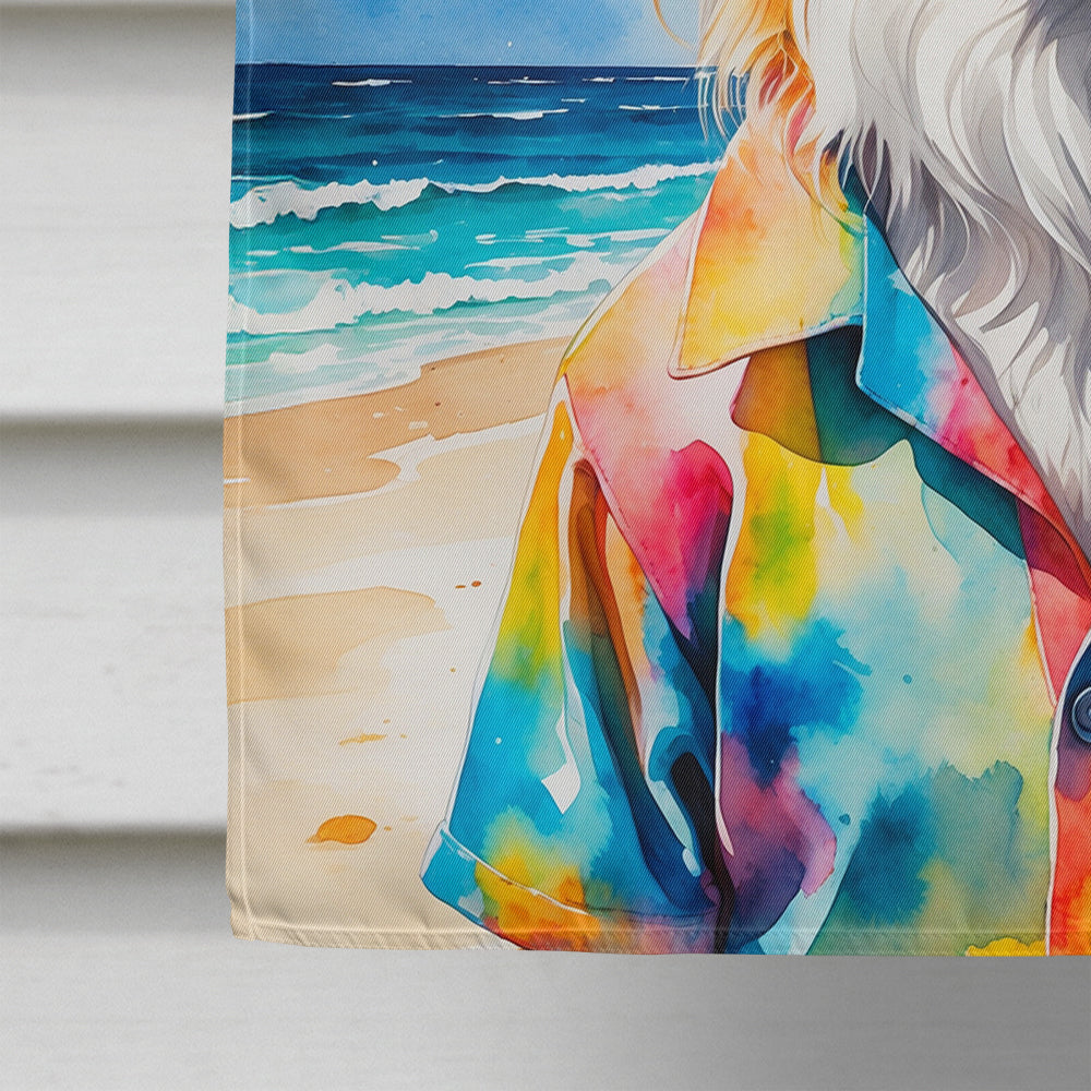 Australian Shepherd Summer Beach Time House Flag