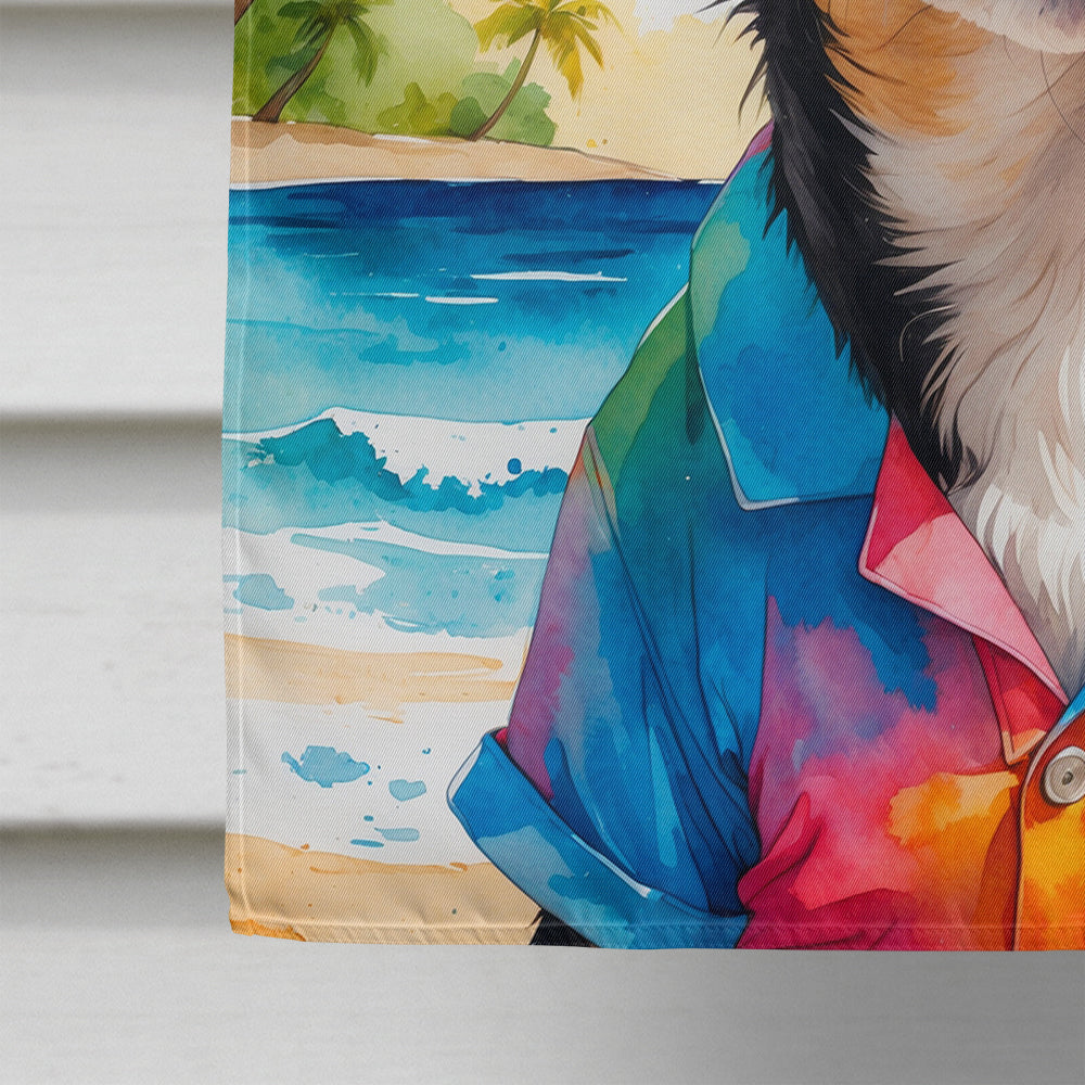 Black and Tan Chihuahua Summer Beach Time House Flag