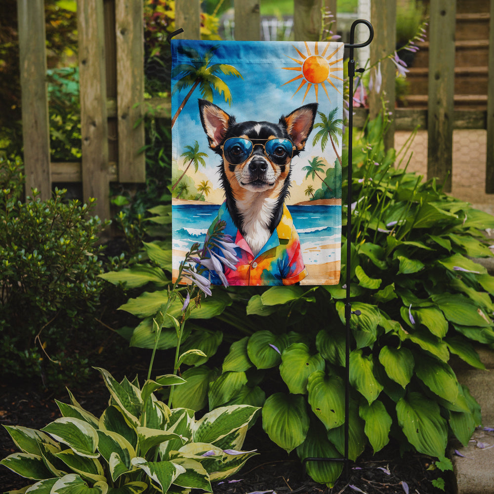 Black and Tan Chihuahua Summer Beach Time Garden Flag