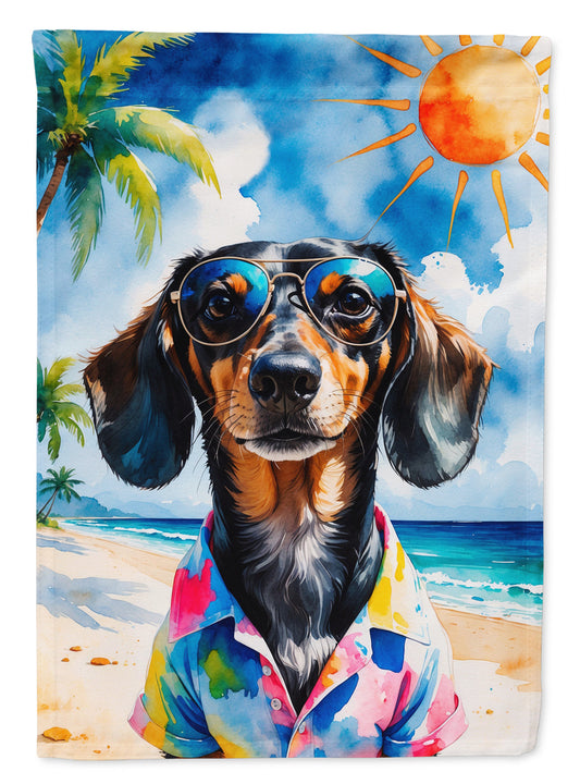 Dachshund Summer Beach Time Garden Flag