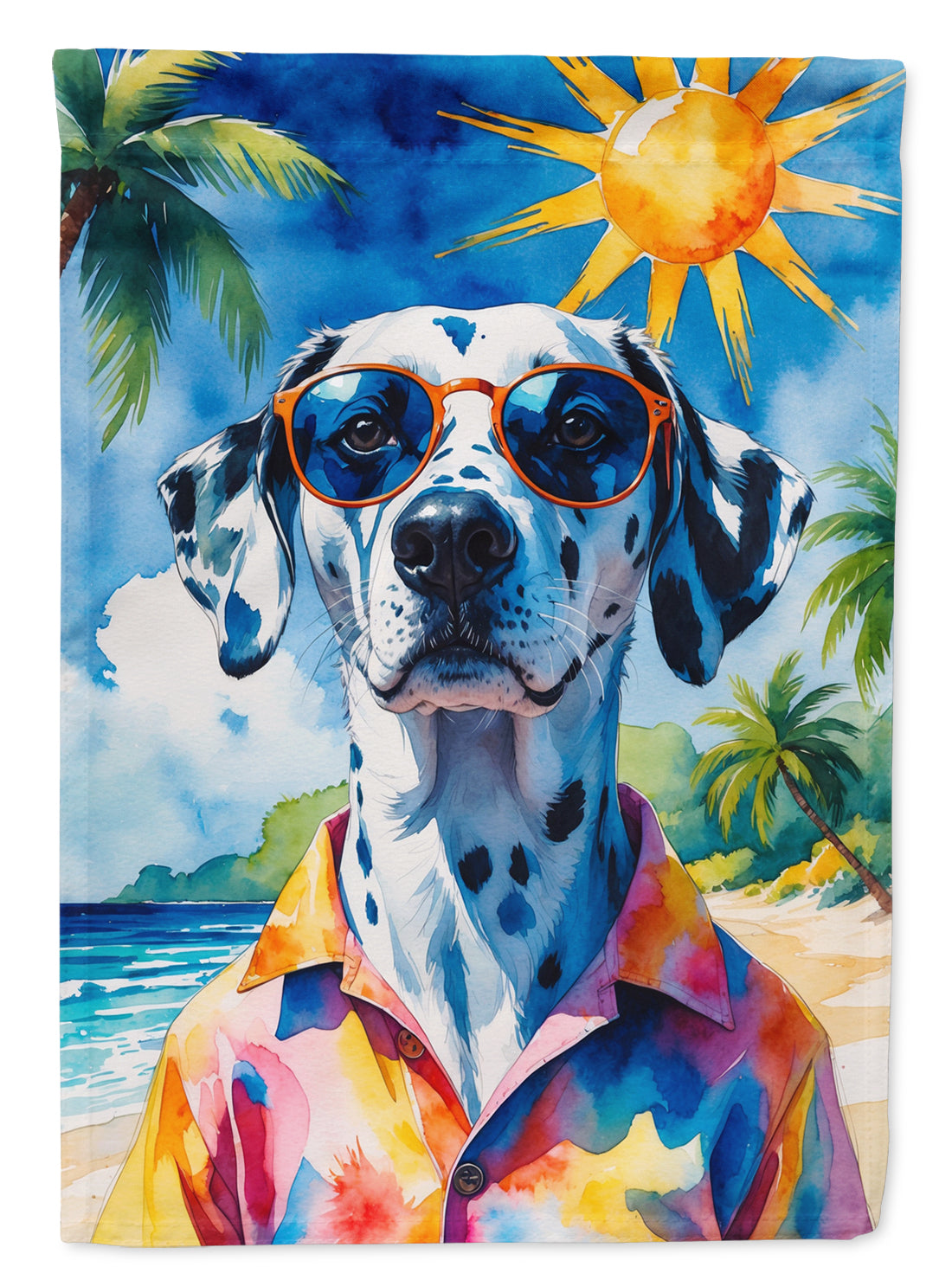 Dalmatian Summer Beach Time Garden Flag