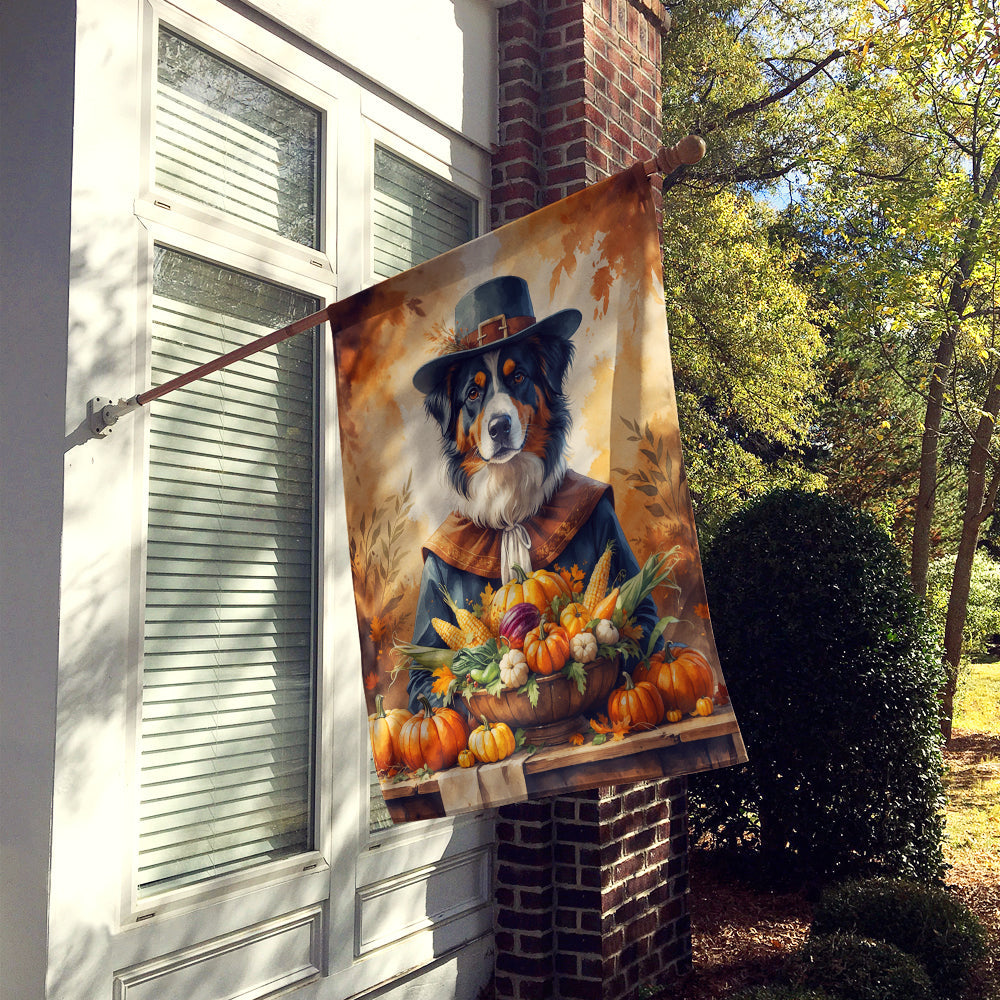 Australian Shepherd Thanksgiving House Flag