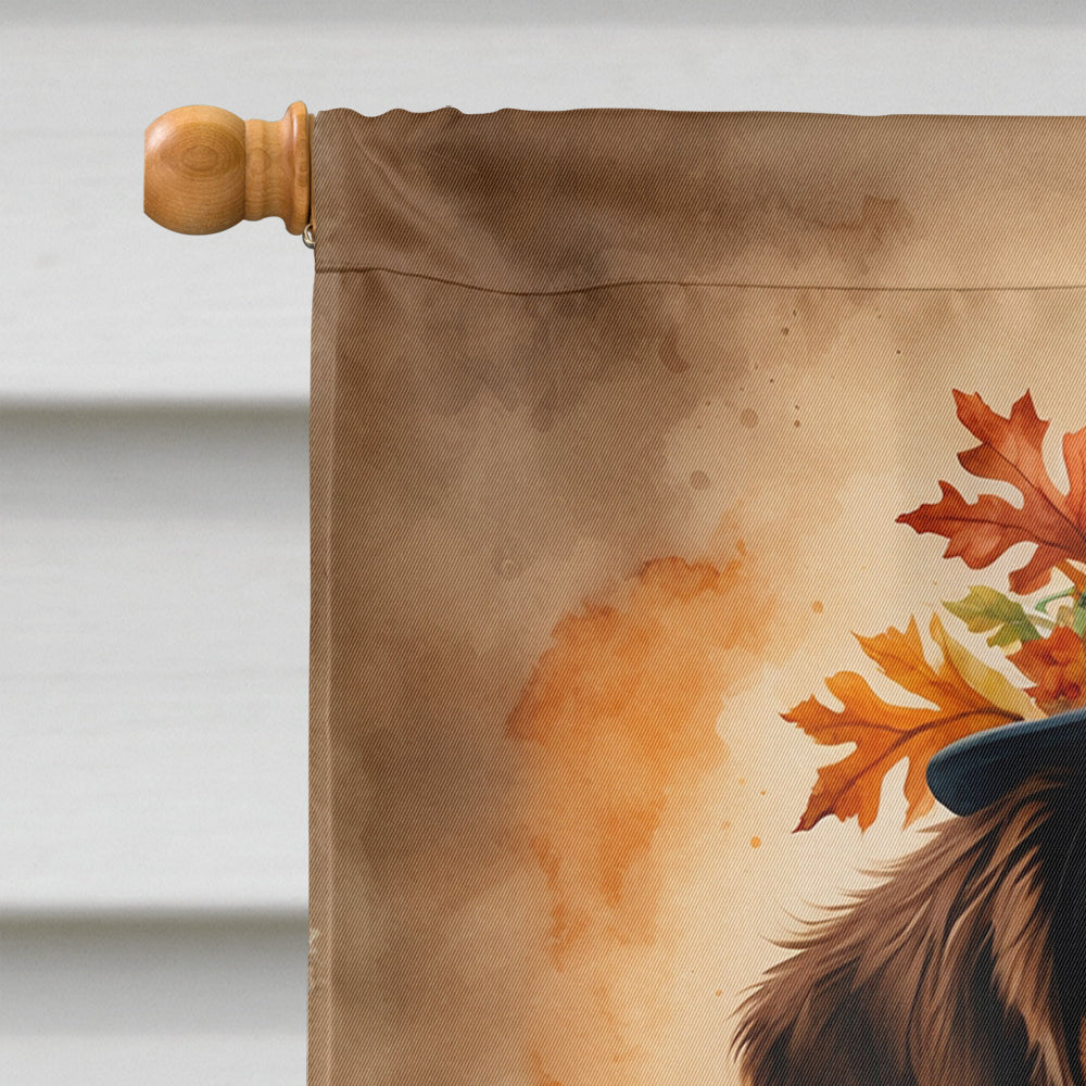 Chocolate Dachshund Thanksgiving House Flag