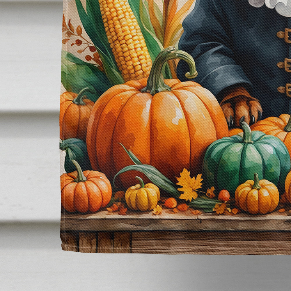 Chocolate Dachshund Thanksgiving House Flag