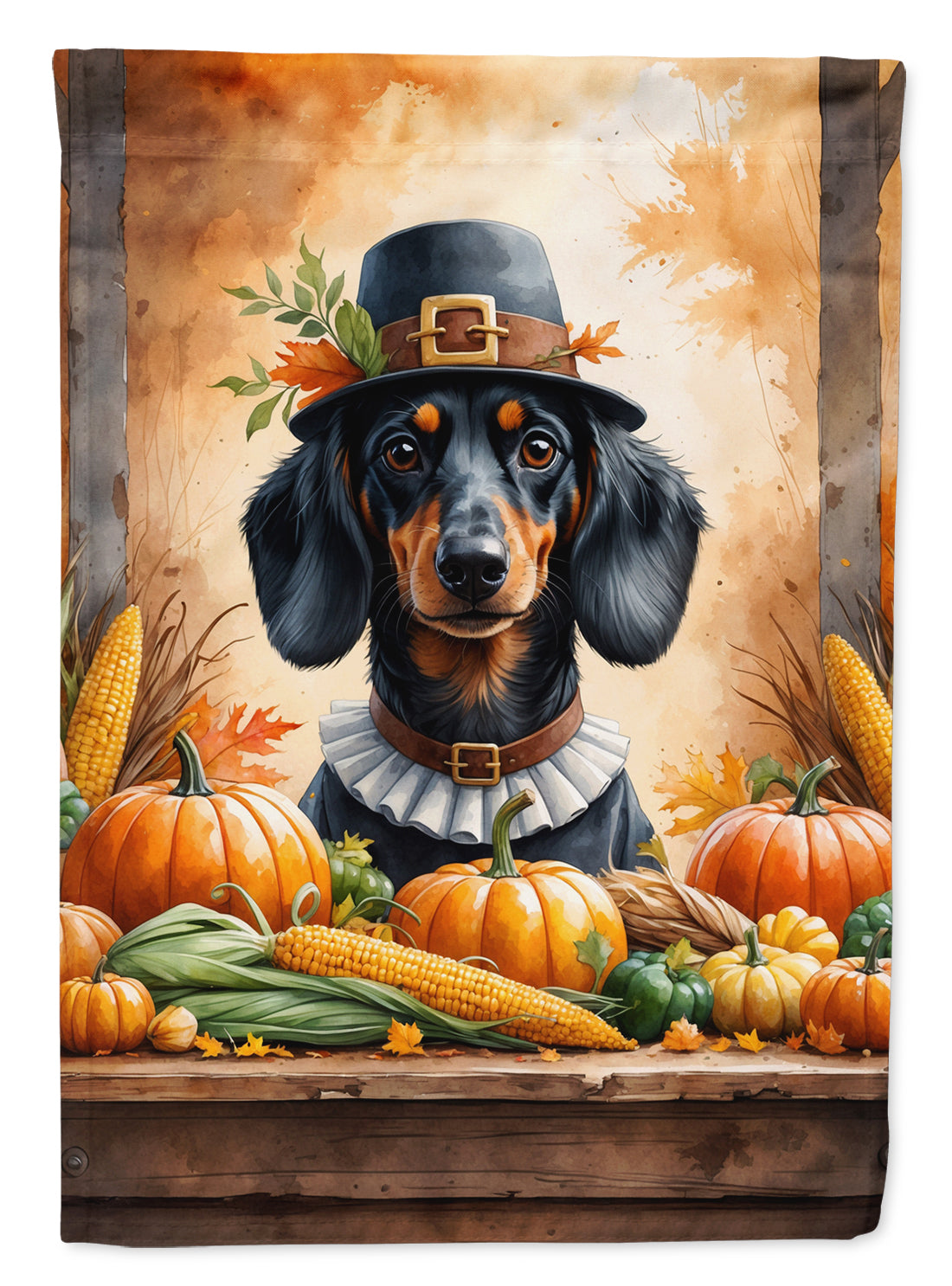 Dachshund Thanksgiving House Flag
