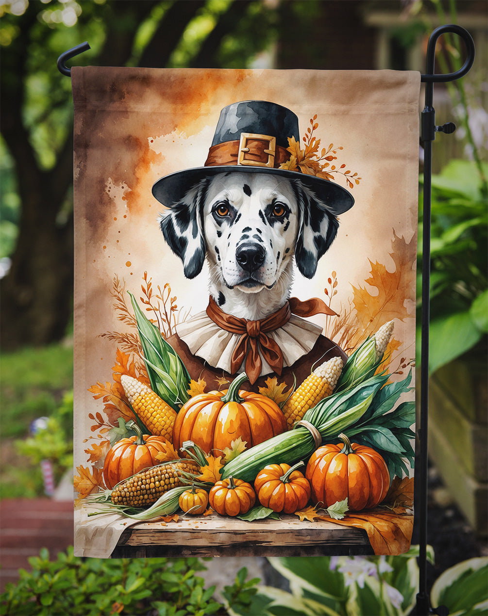Dalmatian Thanksgiving Garden Flag