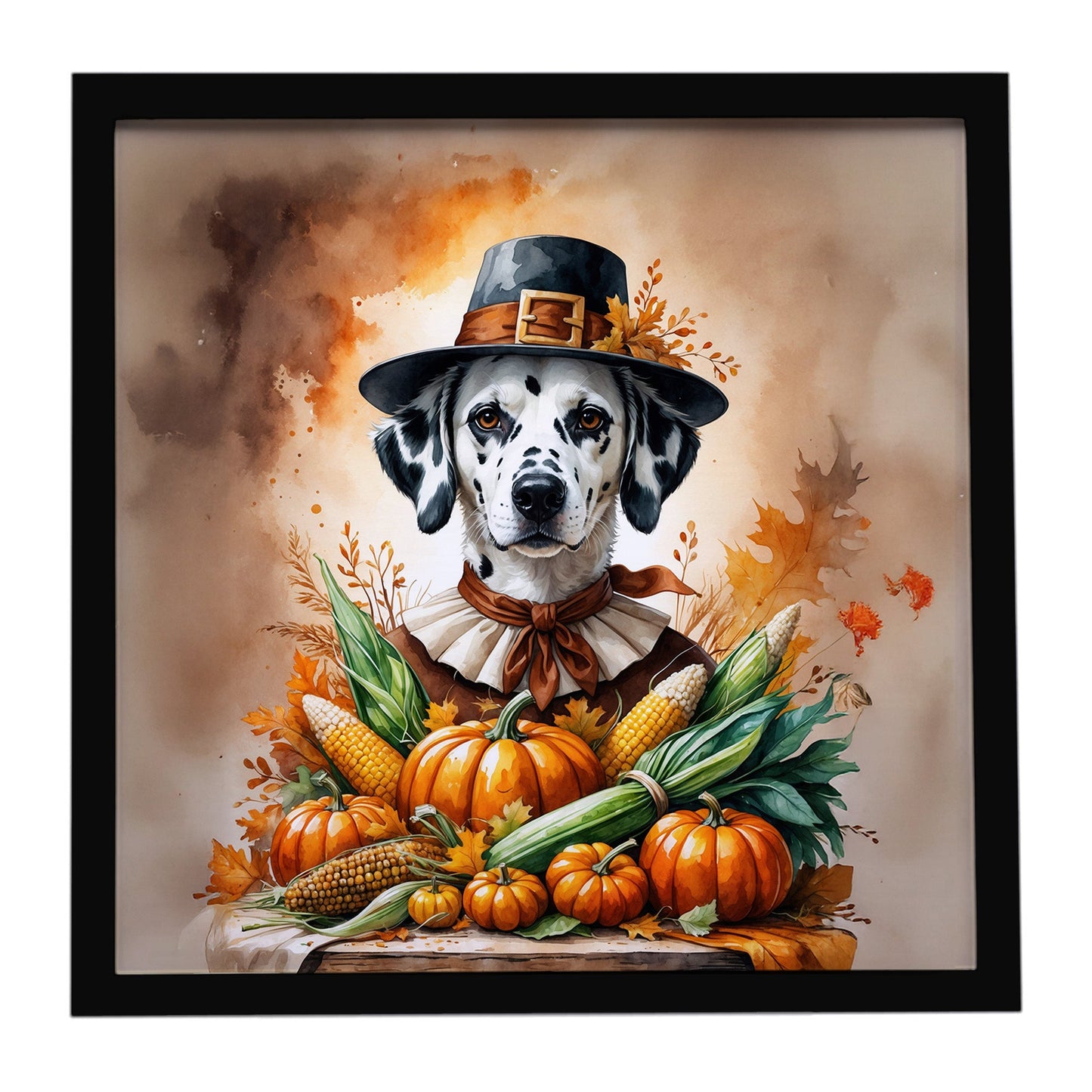 Dalmatian Thanksgiving Framed Metal Print