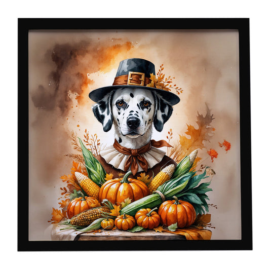 Dalmatian Thanksgiving Framed Metal Print