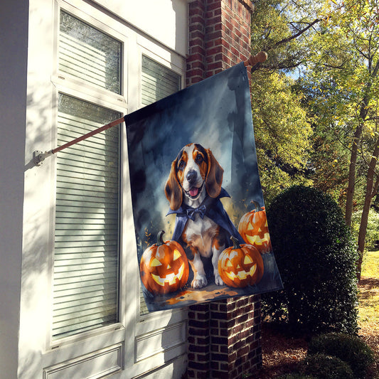 Basset Hound Puppy Halloween House Flag
