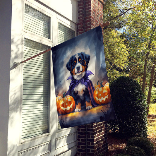 Bernese Mountain Dog Puppy Halloween House Flag