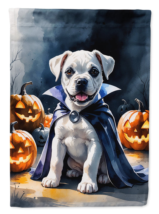 White Boxer Puppy Halloween Garden Flag