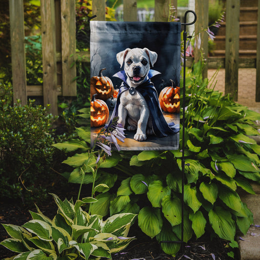 White Boxer Puppy Halloween Garden Flag