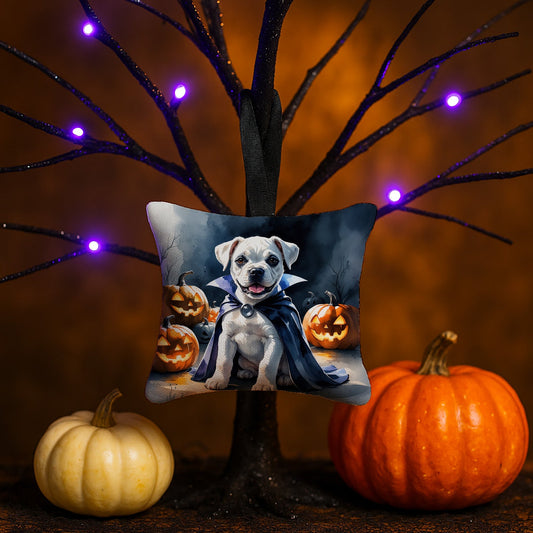 White Boxer Puppy Halloween Mini Hanging Pillow Ornament 3.5 × 3.5
