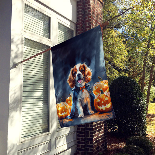 Cavalier Spaniel Puppy Halloween House Flag