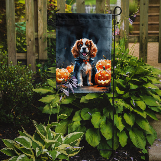 Cavalier Spaniel Puppy Halloween Garden Flag