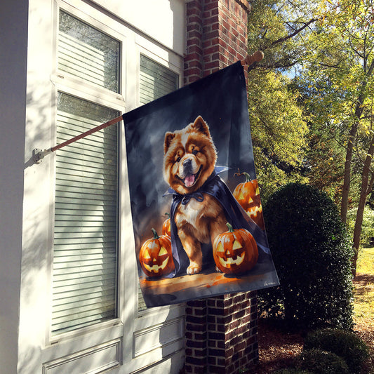 Chow Chow Puppy Halloween House Flag