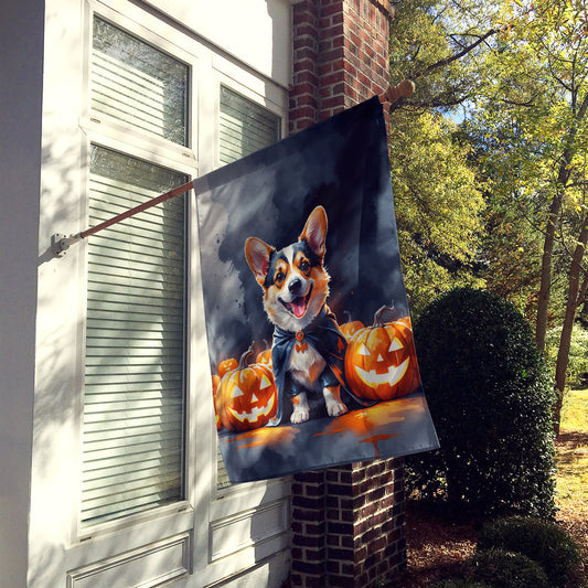 Corgi Puppy Halloween House Flag