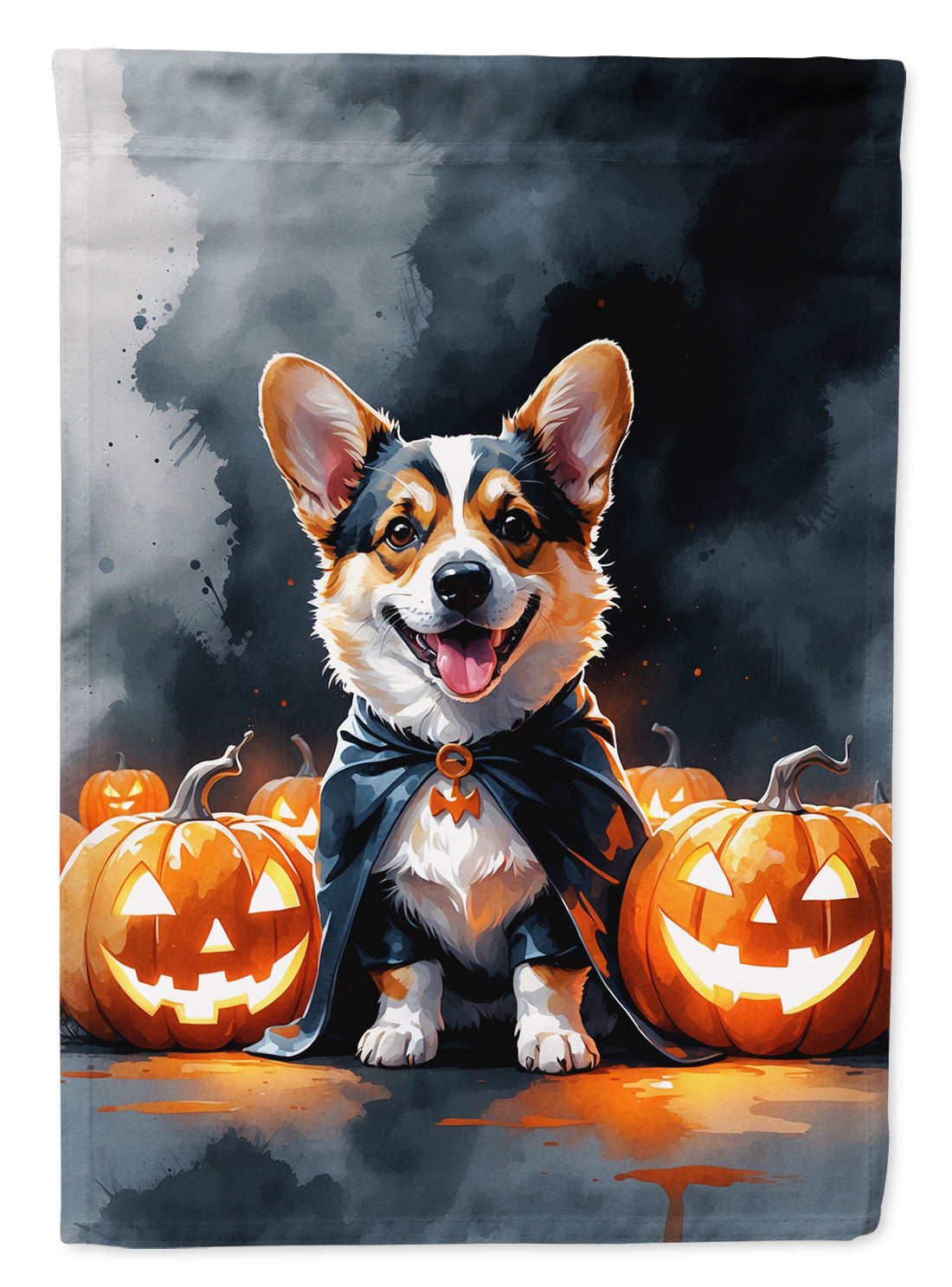 Corgi Puppy Halloween Garden Flag